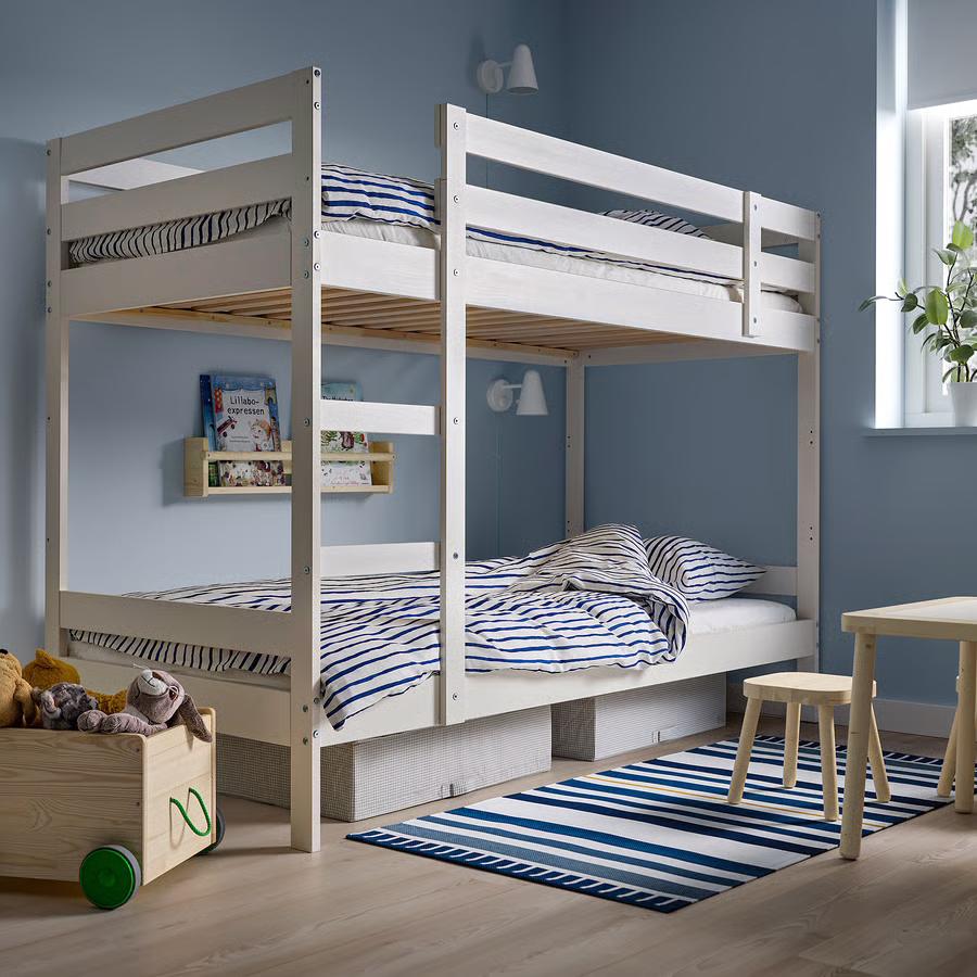 Lit superposé Ikea en bois blanc excellent etat, Huis en Inrichting, Ophalen, 90 cm, Tweepersoons, Minder dan 160 cm