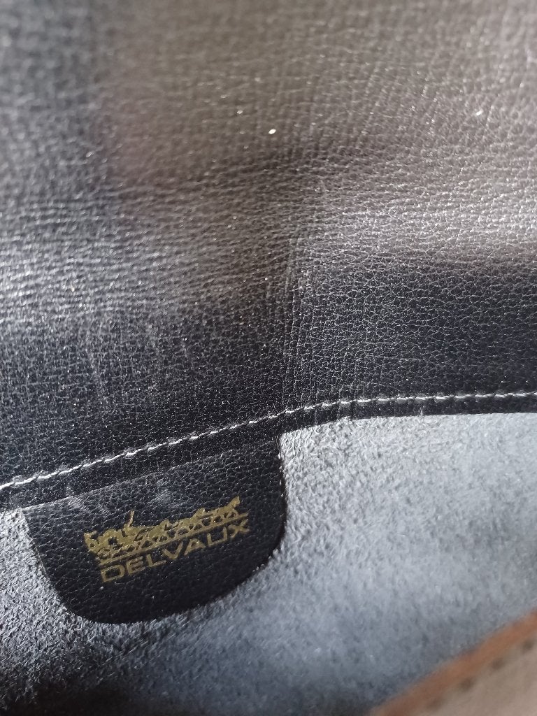 DELVAUX Zwarte buideltas met logo, Handtassen en Accessoires, Tassen | Damestassen, Verzenden, Zwart