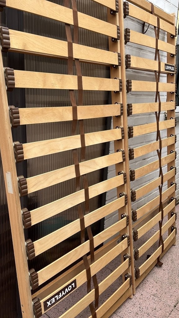 Lattenbodem 2 keer 80x200 cm, Huis en Inrichting, Slaapkamer | Matrassen en Bedbodems, Ophalen, Gebruikt, Tweepersoons, Bedbodem