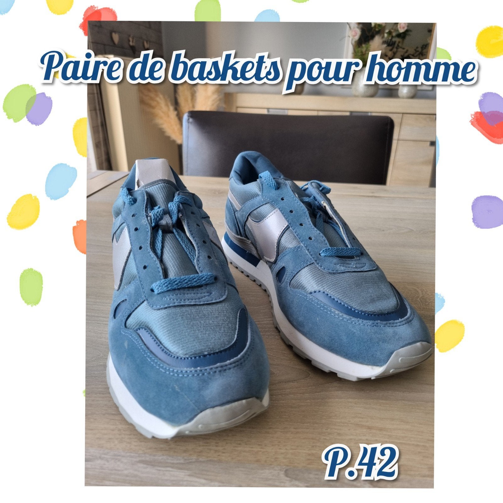 Baskets pour homme-bleu-P 42(petit), Neuf, Enlèvement ou Envoi, Bleu, Baskets