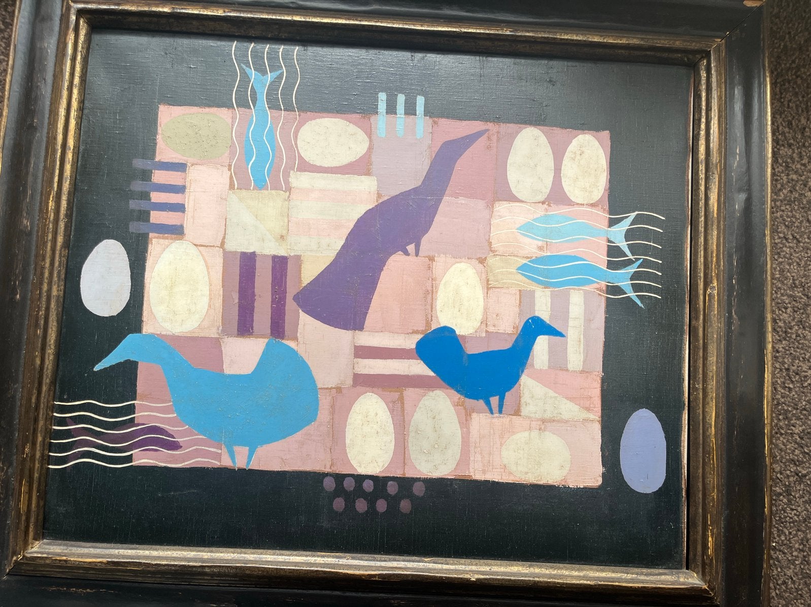 Schilderij uit 1976 van Oosterlynck, Ophalen, Doek