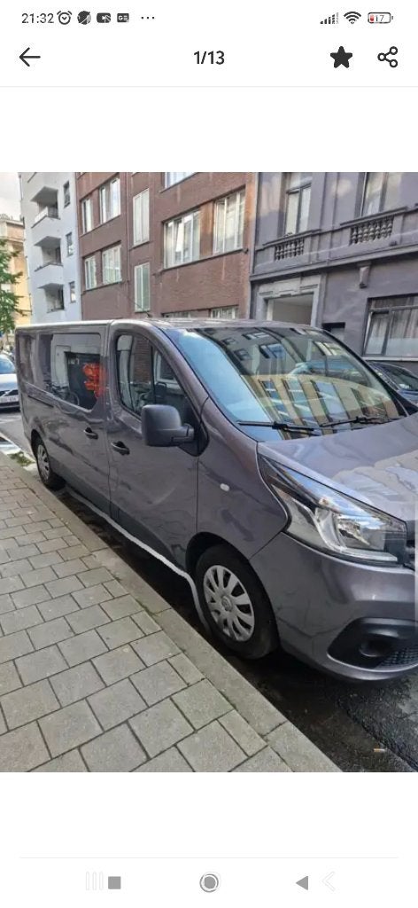 Renault trafic dubbel cabine met 6 plts  cruise control, Voorwielaandrijving, Stof, 4 cilinders, Particulier