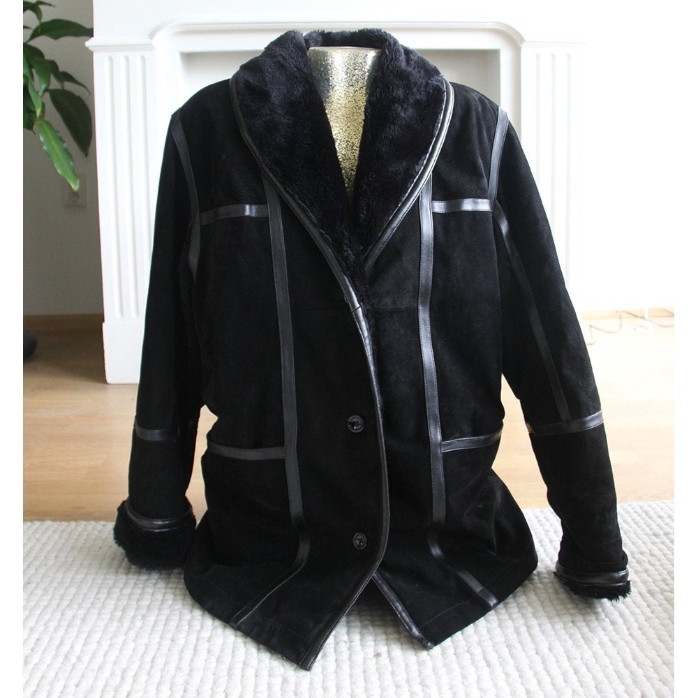 Belle veste en daim Giorgio Mobiani (taille 44) €110, -, Vêtements | Femmes, Taille 42/44 (L), Giorgio Mobiani, Comme neuf, Noir