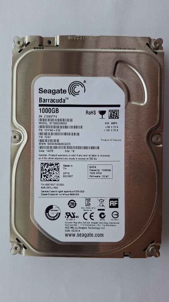 Seagate Barracuda 1TB 7200 RPM SATA HDD, Computers en Software, Intern, Gebruikt, Ophalen of Verzenden, 1TB