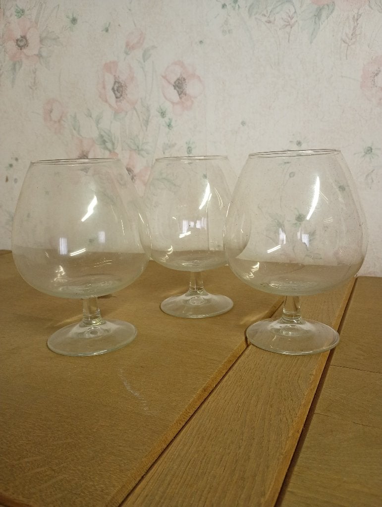 Set van 3 grote cognac glazen, Ophalen, Zo goed als nieuw, Overige typen