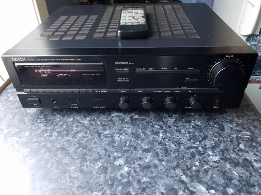 Denon DRA 735 R , VERSTERKER - RECEIVER , 2 X 80 WATTS RMS, Audio, Tv en Foto, Versterkers en Ontvangers, Ophalen, Zo goed als nieuw