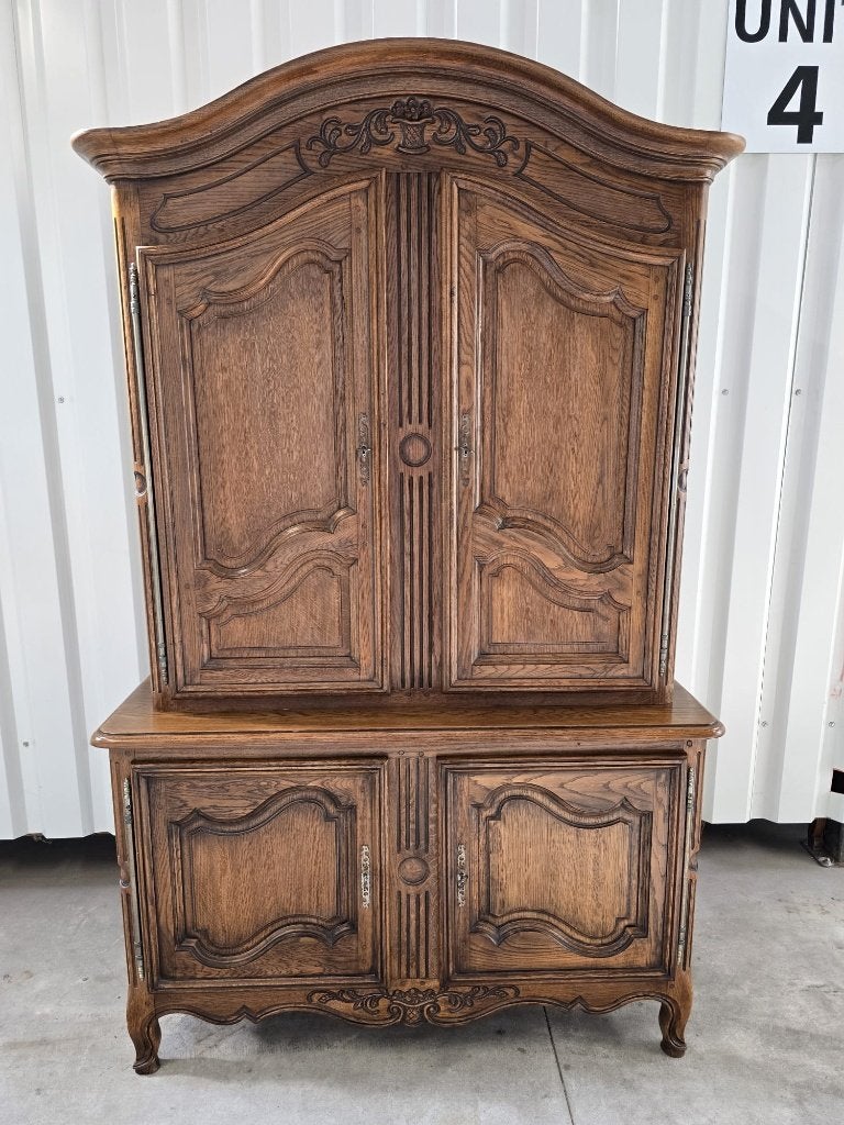 Prachtige Antieke Kast Volledig Massief Eiken Louis XV stijl, Ophalen