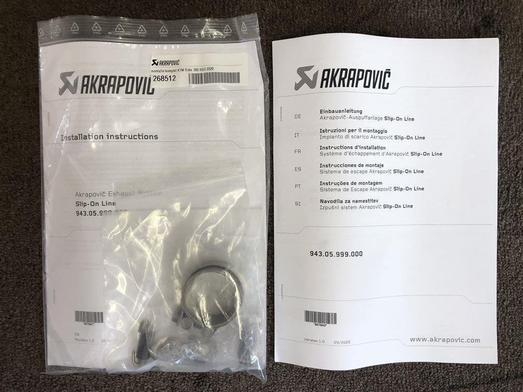 Akrapovic uitlaat KTM 125 250 390 Duke RC125 RC390 Euro 5, Motos, Envoi, Neuf