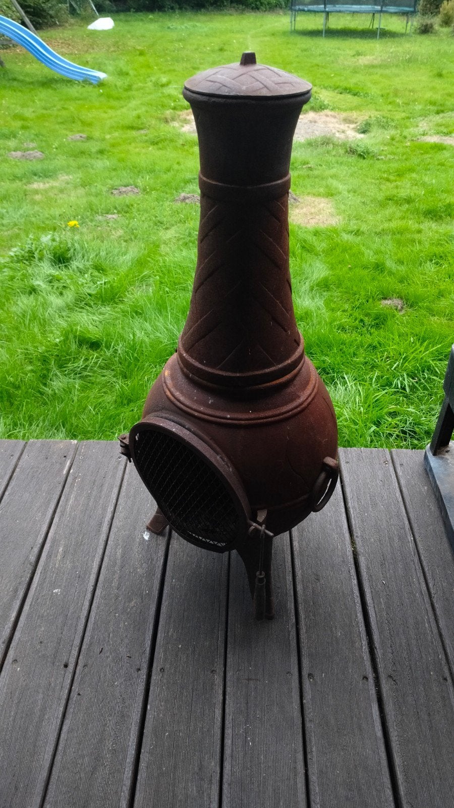gietijzeren terraskachel, Tuin en Terras, Ophalen, Gebruikt