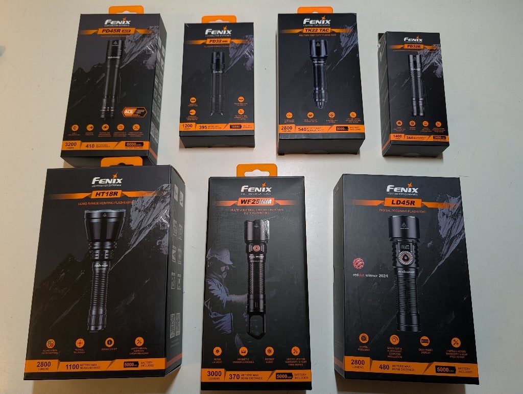 7 x Fenix zaklampen, nieuw, per stuk, Caravans en Kamperen, Zaklampen, Ophalen of Verzenden, Nieuw, Batterij