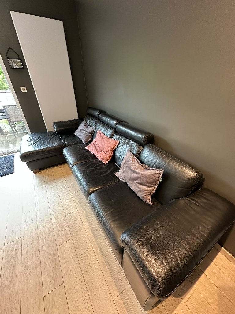 Salon en cuir, 75 à 100 cm, 250 à 300 cm, Quatre personnes ou plus, Banc droit