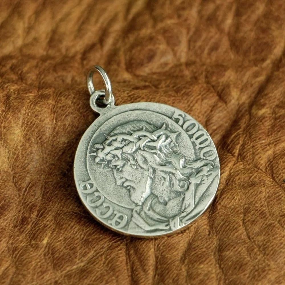 Jezus en Maria hanger - 925 zilver, Verzenden, Nieuw, Kruis of Symbool, Zilver