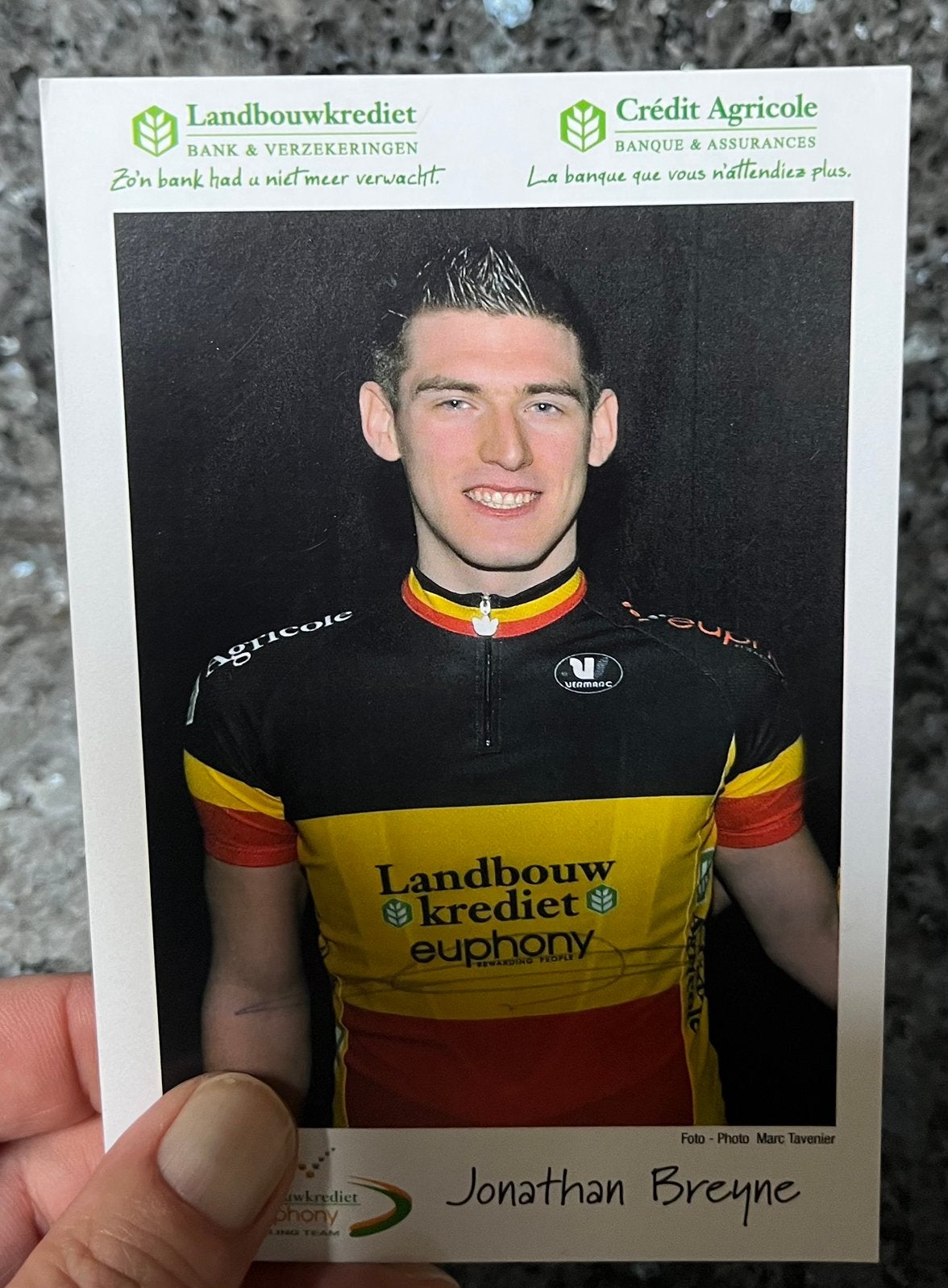 Le cycliste Jonathan Breyne champion de Belgique, Enlèvement, Comme neuf