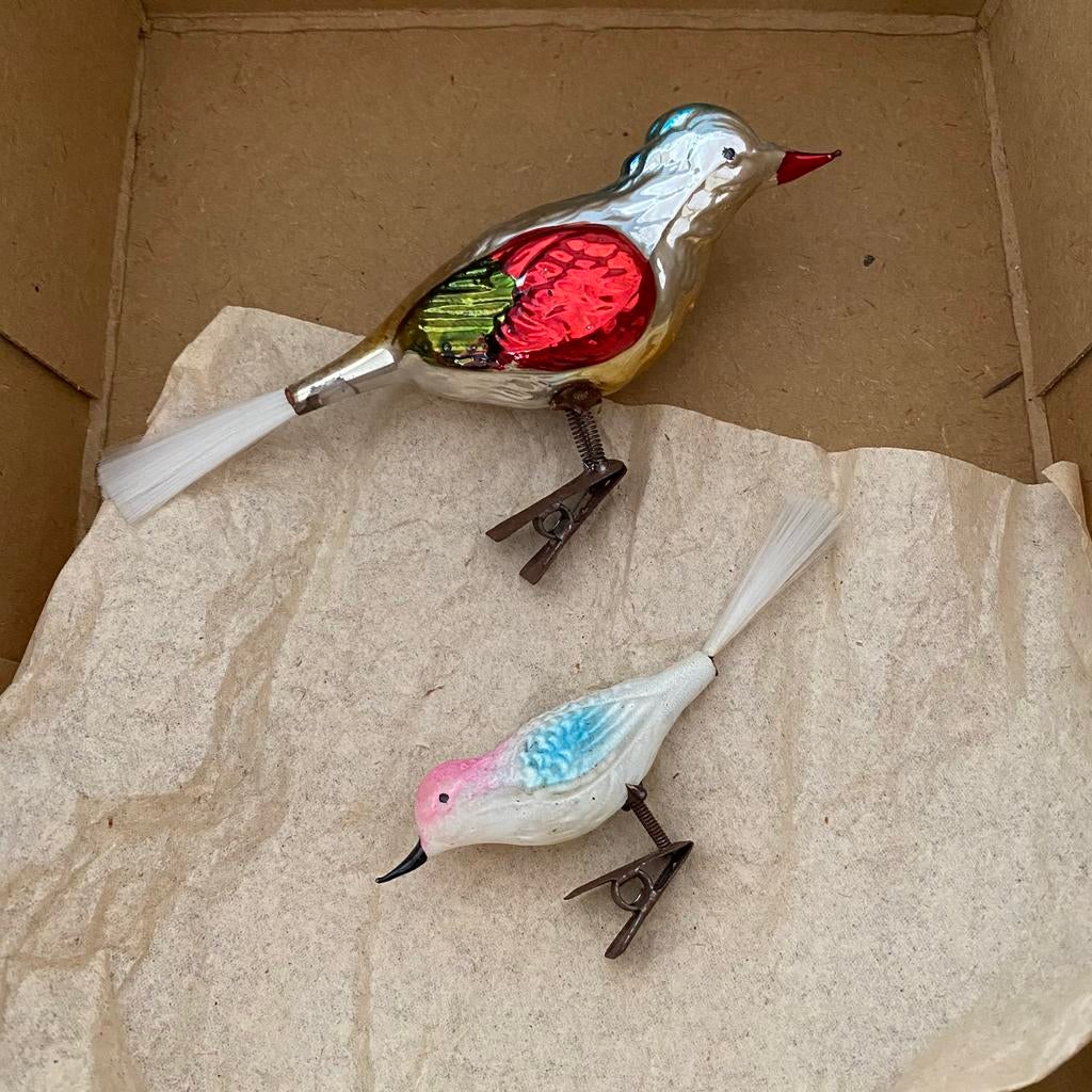 Boules de Noël anciennes, oiseaux, Divers, Enlèvement ou Envoi