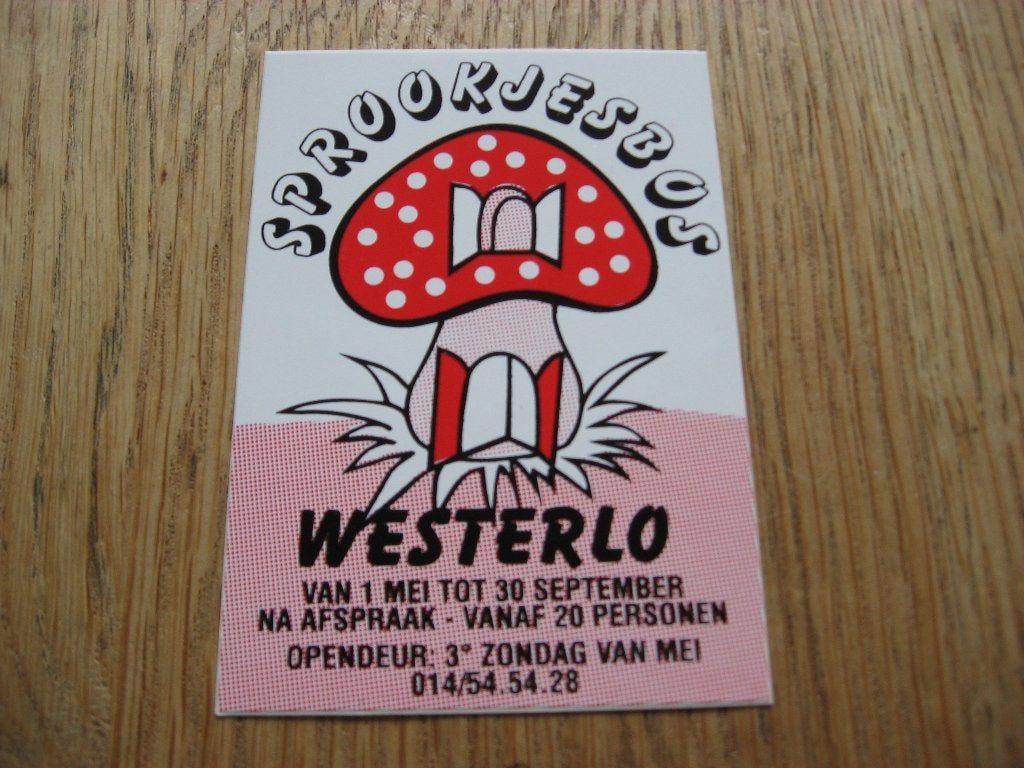 Vintage Sticker Sprookjesbos Westerlo, Ophalen of Verzenden, Nieuw, Overige typen