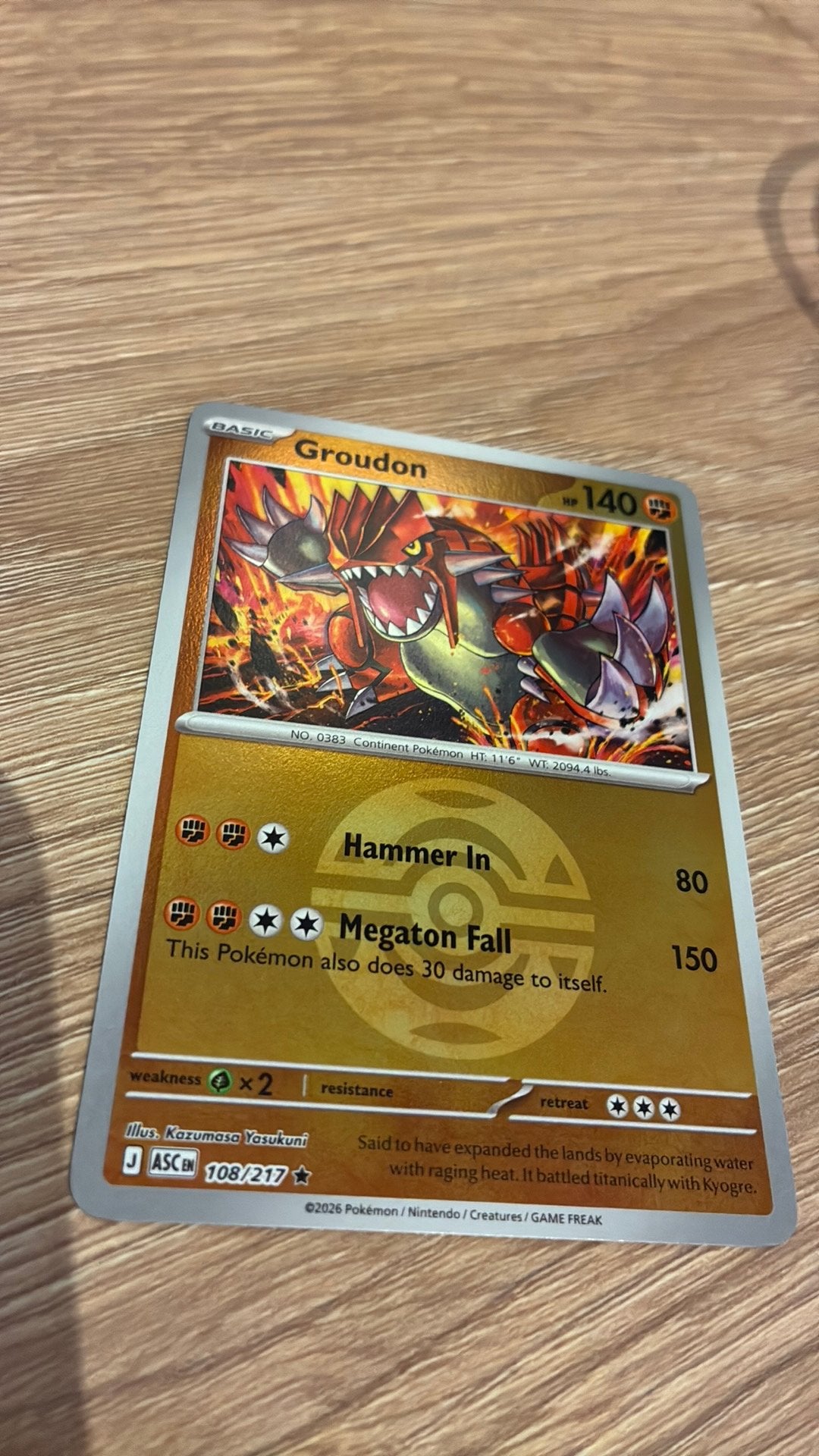 Groudon #108 Reverse Dusk Ball - ASC - Pokemon, Enlèvement ou Envoi, Comme neuf, Plusieurs cartes