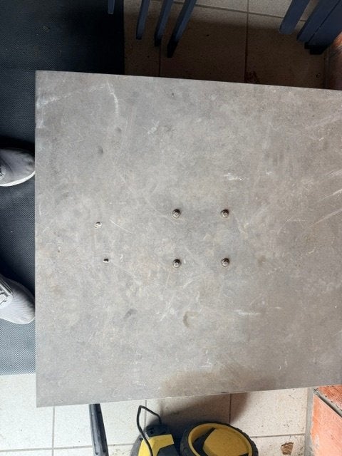 zeer zware parasol voet op wielen, Enlèvement, Utilisé, Moins de 1 mètre, Base de parasol