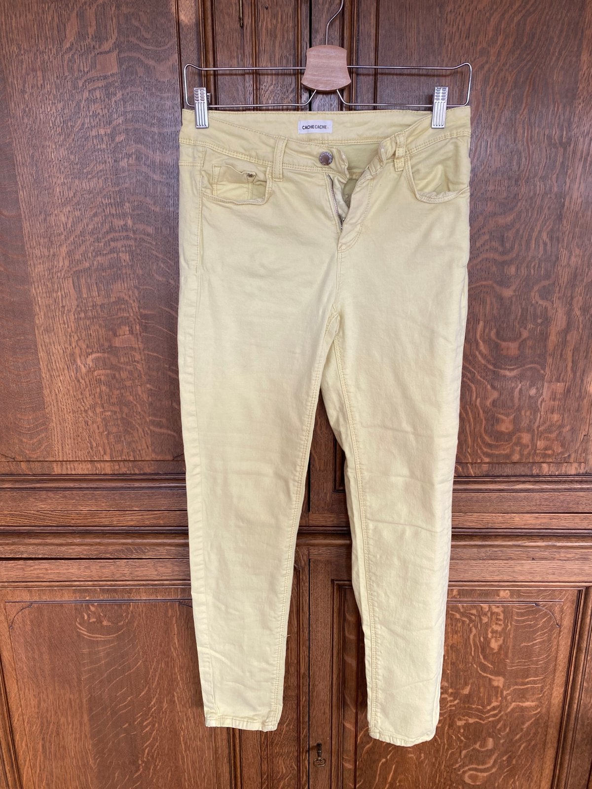 Pantalon jeans jaune, cache-cache, taille 38, Taille 38/40 (M), Comme neuf, Longs, Jaune