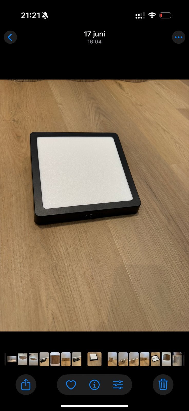 vierkante zwarte LED opbouwpaneel / plafondlamp., Ophalen, Zo goed als nieuw