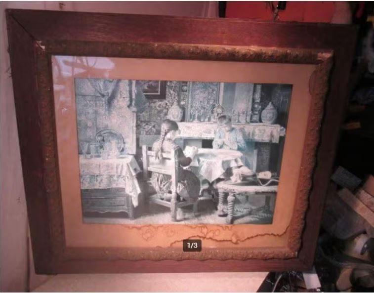 Antieke Houten Fotolijst - 84x73 / 66x55, Ophalen of Verzenden, Gebruikt