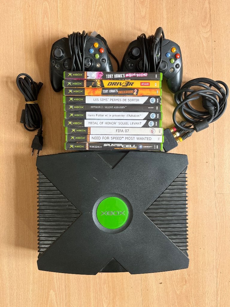 Console xbox original + 10 jeux, Consoles de jeu & Jeux vidéo, Consoles de jeu | Xbox Original, Enlèvement, Utilisé, Avec 2 manettes