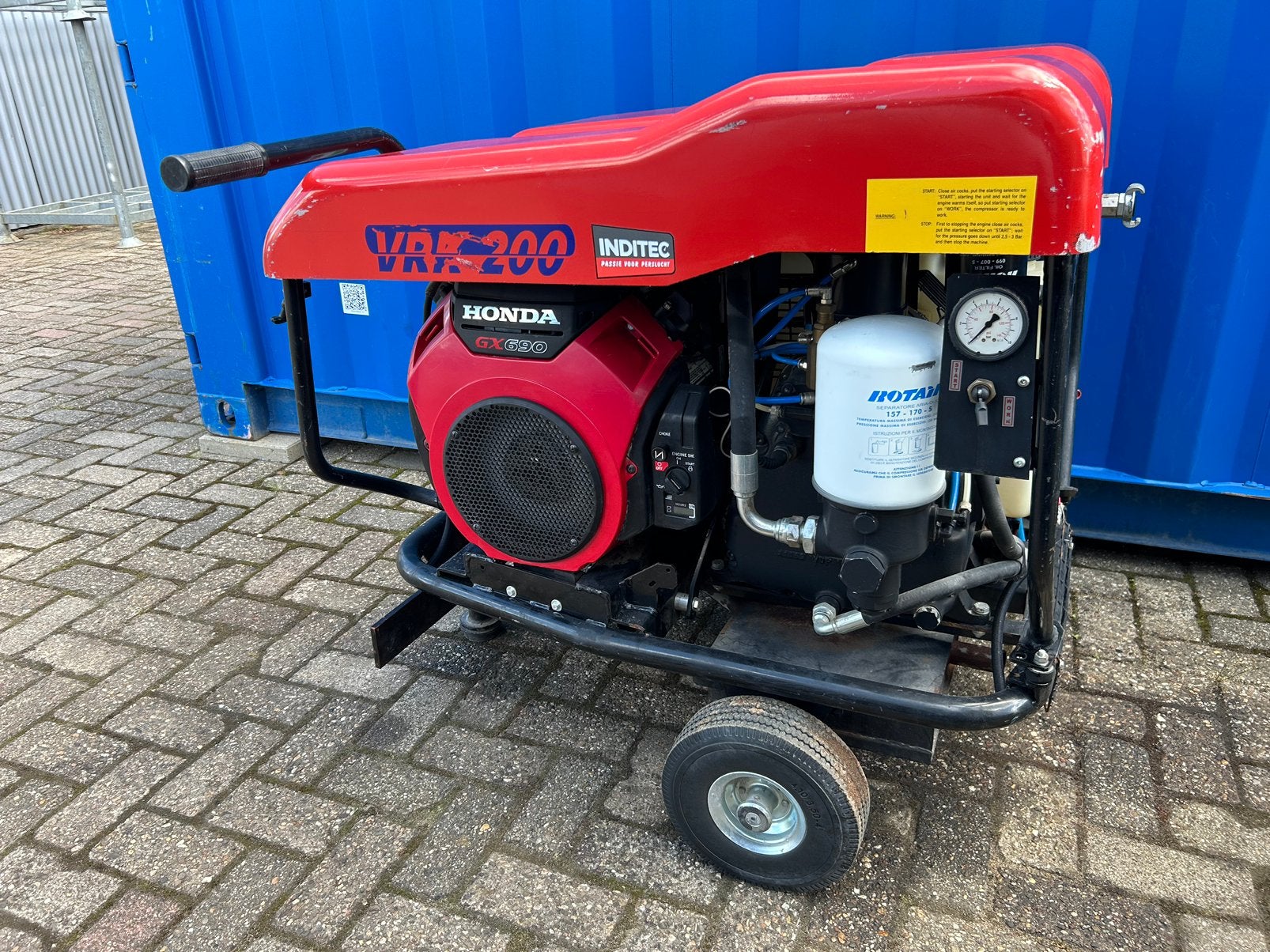 Rotair VRK200 mobiele compressor Honda GX690 nakoeler, Ophalen of Verzenden