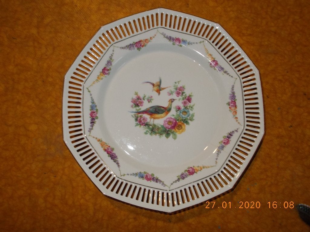 Assiette en porcelaine de Bavière numérotée 63., Antiquités & Art, Enlèvement