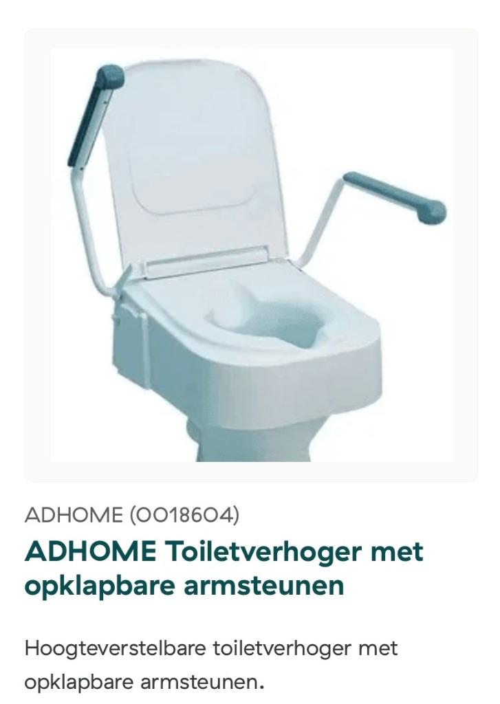 Toilet verhoger met opklapbare armsteunen, Ophalen, Zo goed als nieuw
