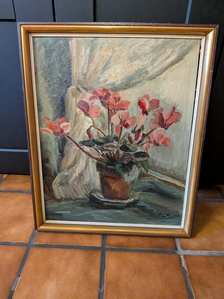 Peinture à l'huile, bouquet de fleurs, 45 x 55, Antiquités & Art, Enlèvement, Peinture à l'huile, Fleurs