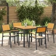 Nieuwe tuinstoelen 4 stuks + tafel gratis (gebruikt), Enlèvement