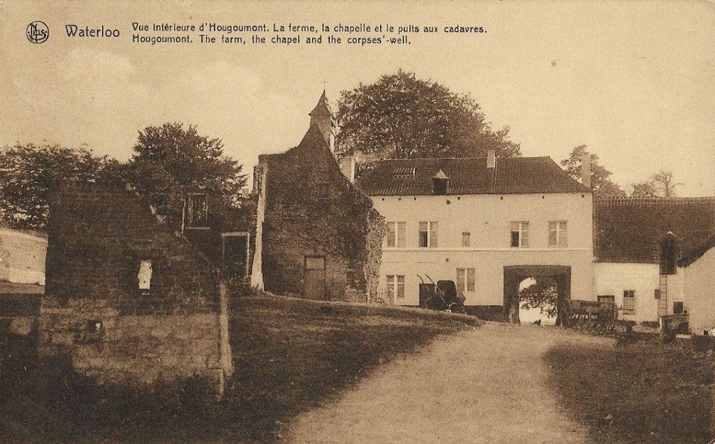 1928 - BELGIQUE - Hougoumont : Ferme et chapelle, Envoi, 1920 à 1940, Affranchie, Brabant Wallon