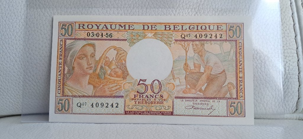 50 francs Thesaurie 1956 - Fdc biljet, Verzenden, Los biljet
