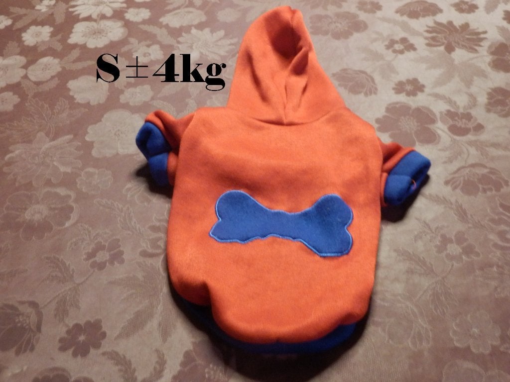 (37)- pull petit chien t.S rouge bleu, Animaux & Accessoires, Avec capuche, Enlèvement ou Envoi, S, Pull pour chien
