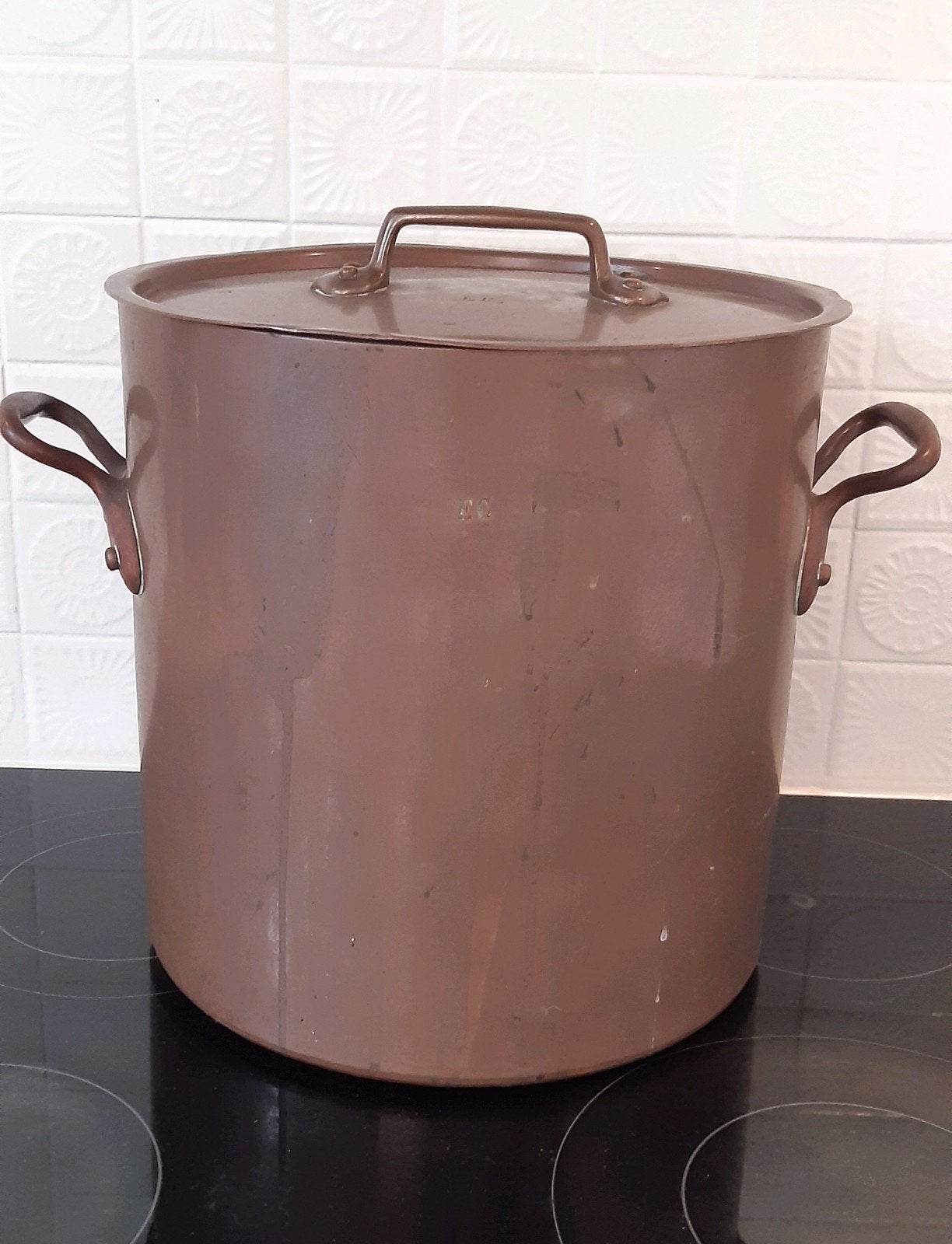 Antieke Franse Koperen Soeppan (Marmite) – 28cm Ø – 6kg, Ophalen, Koper