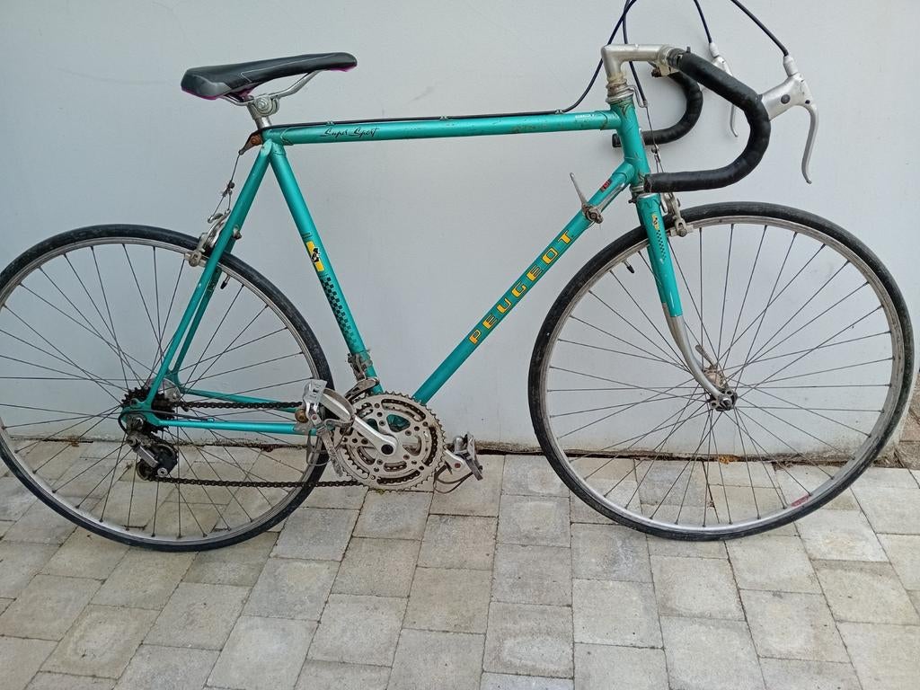 Groene retro koersfiets PEUGEOT maat 57, Fietsen en Brommers, Ophalen