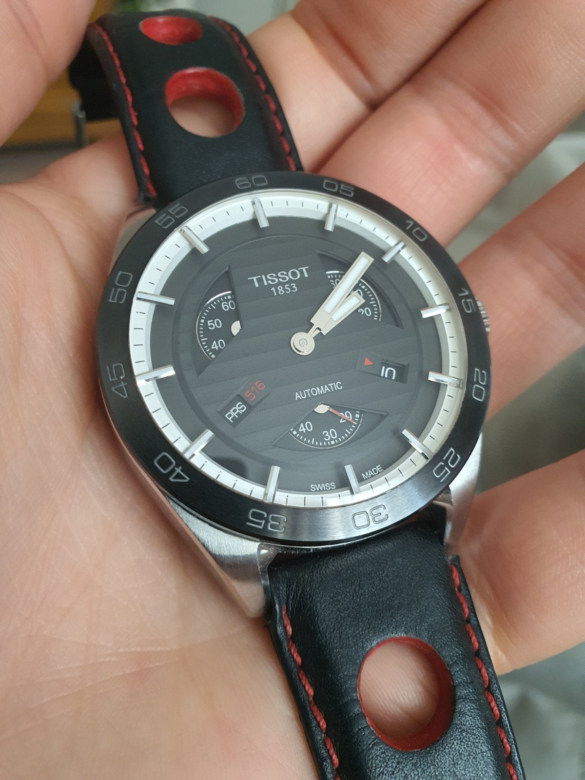 Tissot PRS 516 automaat, Handtassen en Accessoires, Armbanden, Ophalen of Verzenden