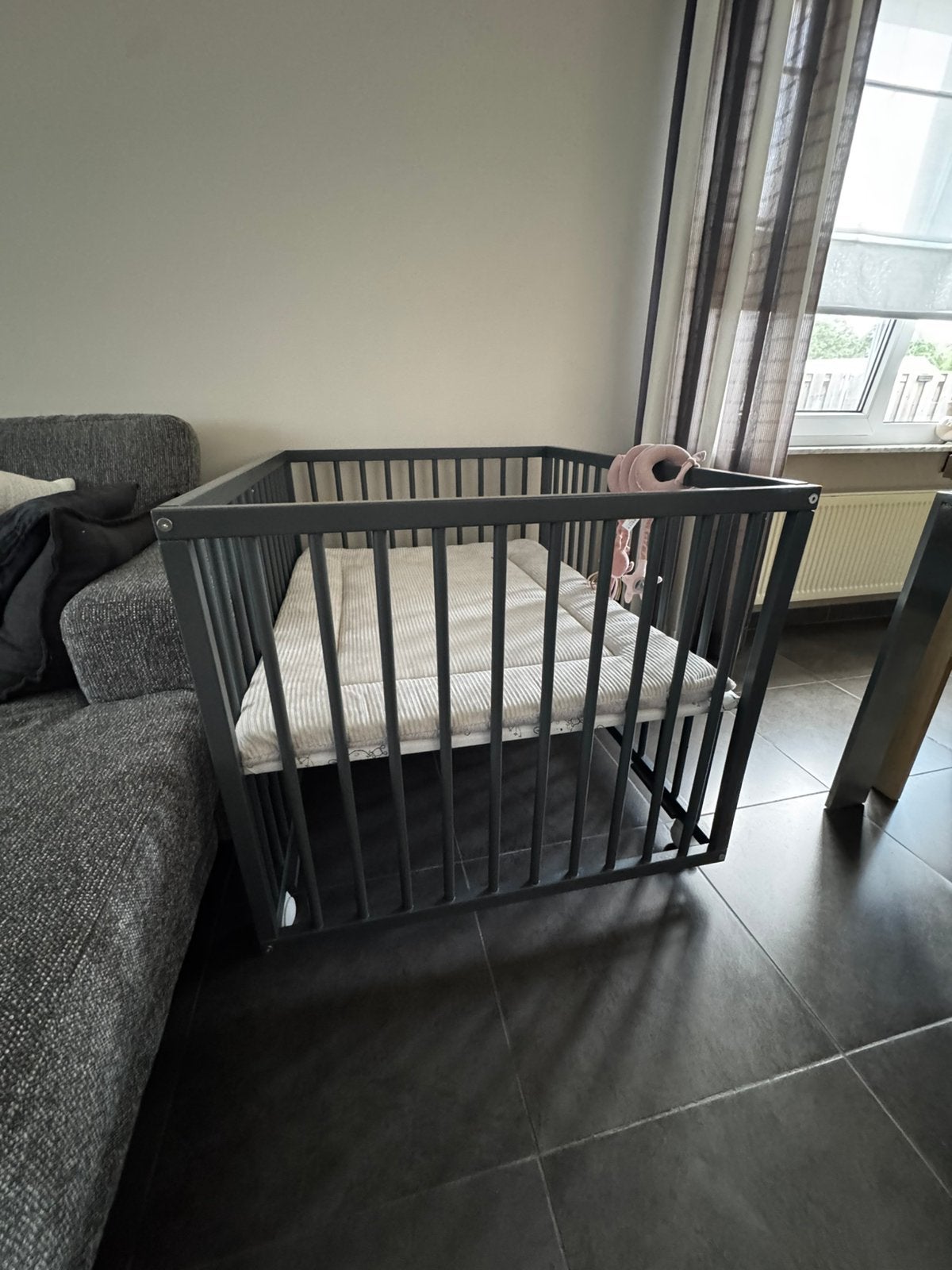 Park grijs met babylegger, Kinderen en Baby's, Babyparken, Ophalen, Zo goed als nieuw