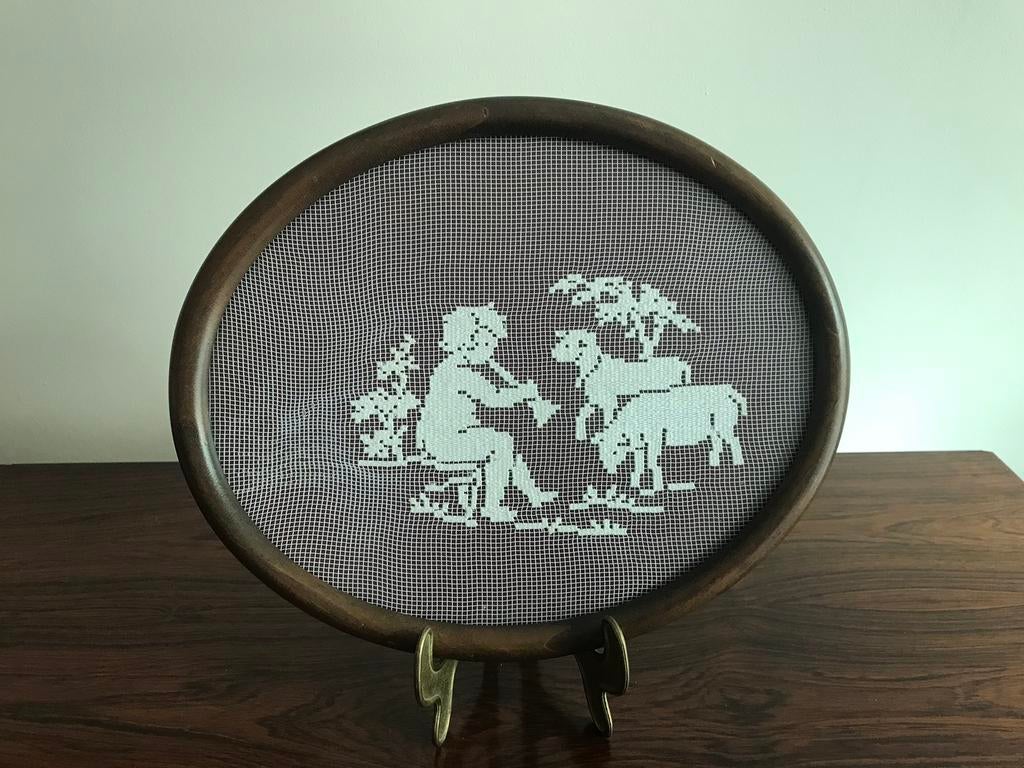 Houten lijst kader bruin ovaal met glas, Ophalen of Verzenden