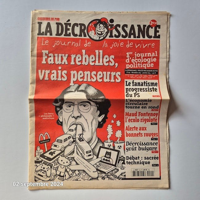 La décroissance, le journal de la joie de vivre, N 105, Collections, Revues, Journaux & Coupures, Envoi, 1980 à nos jours, Journal