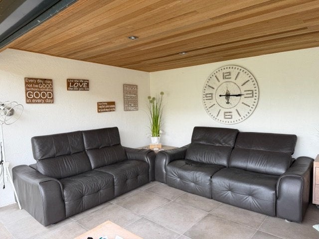 LEDEREN SALON TE KOOP, Huis en Inrichting, Ophalen, Gebruikt, Driepersoons, Leer
