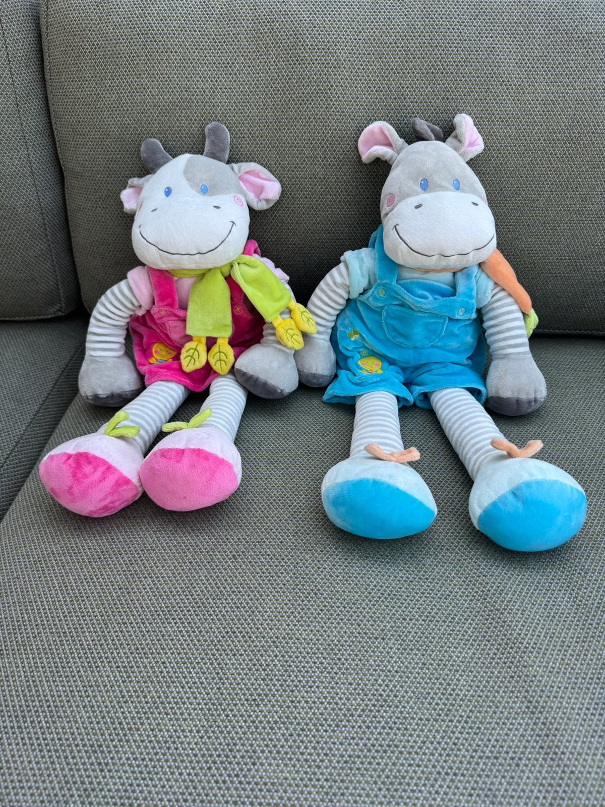 2 koeien knuffels Nicotoy, Vache, Overige karakters, Comme neuf, Nicotoy