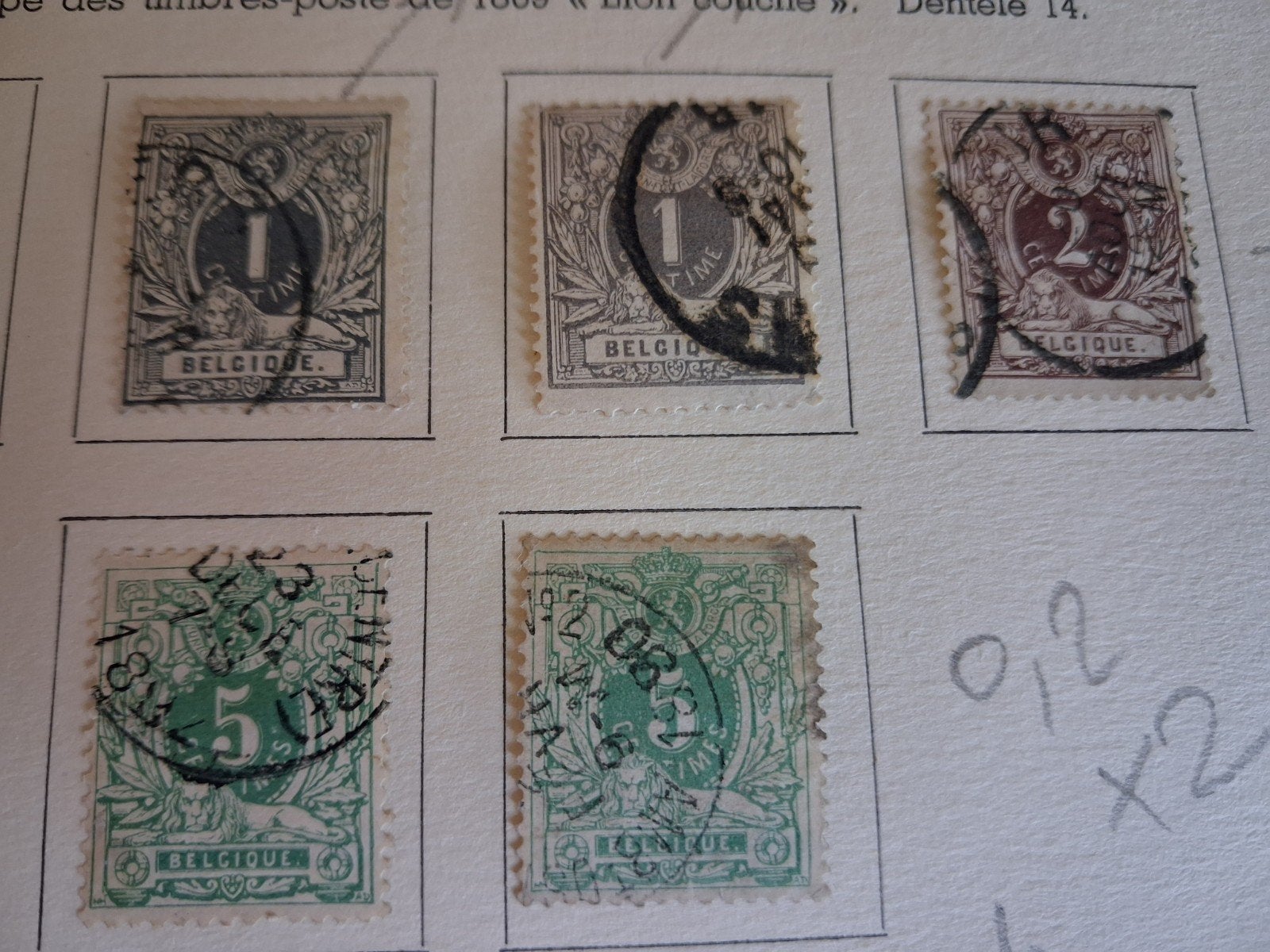 1884 Belgische postzegels met liggende leeuw, Ophalen of Verzenden