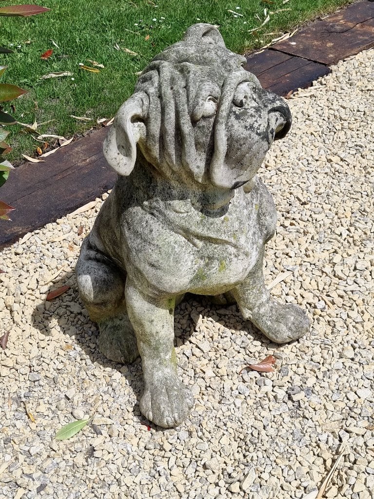 Tuinbeeld bulldog, Ophalen