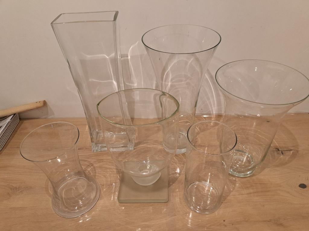 Glas bokalen / vazen voor bloemen, Ophalen