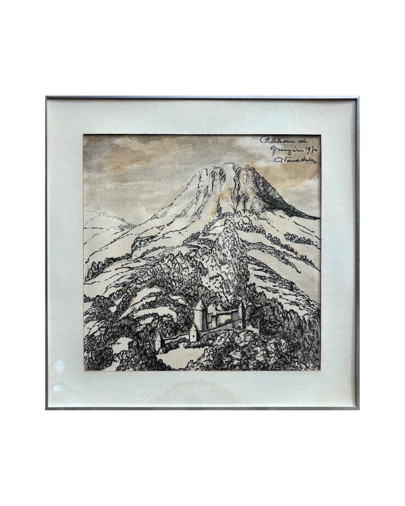 Pentekening van ‘Château de Gruyères’ in Zwitserland (1970), Ophalen