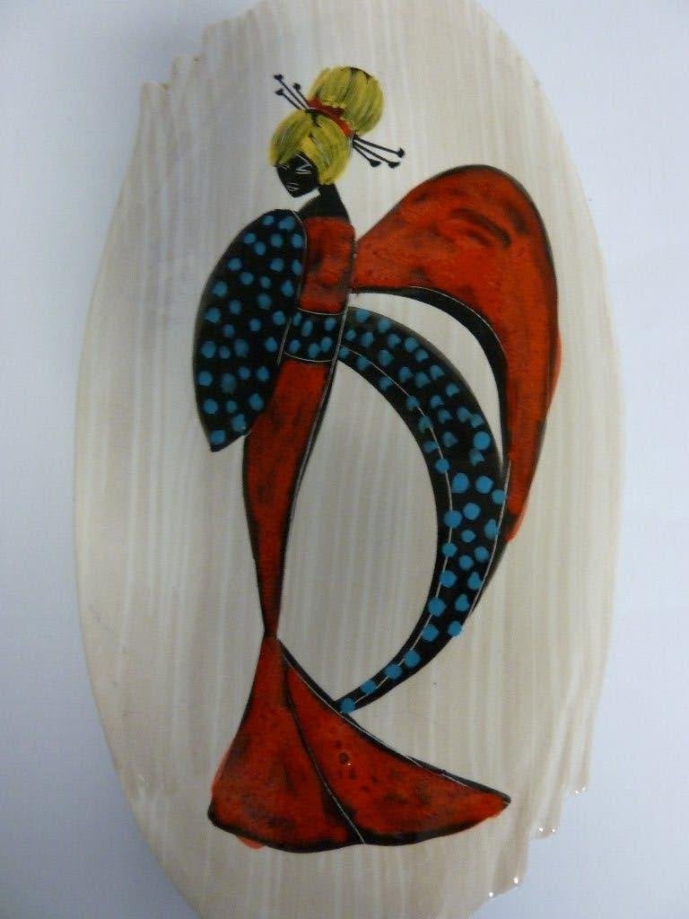 Keramiek schaal Italy , vintage jaren '60-'70  30cm op16cm, Antiek en Kunst, Ophalen of Verzenden