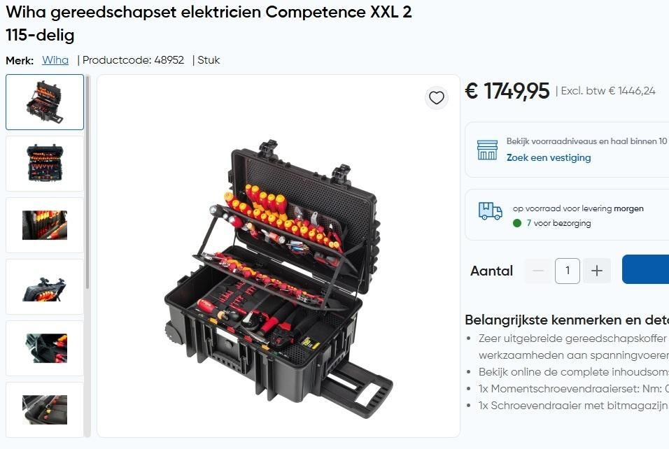 1150€ korting!! Wiha elektricien Competence XXL 2 115-delig, Doe-het-zelf en Bouw, Ophalen, Gevuld, Gebruikt
