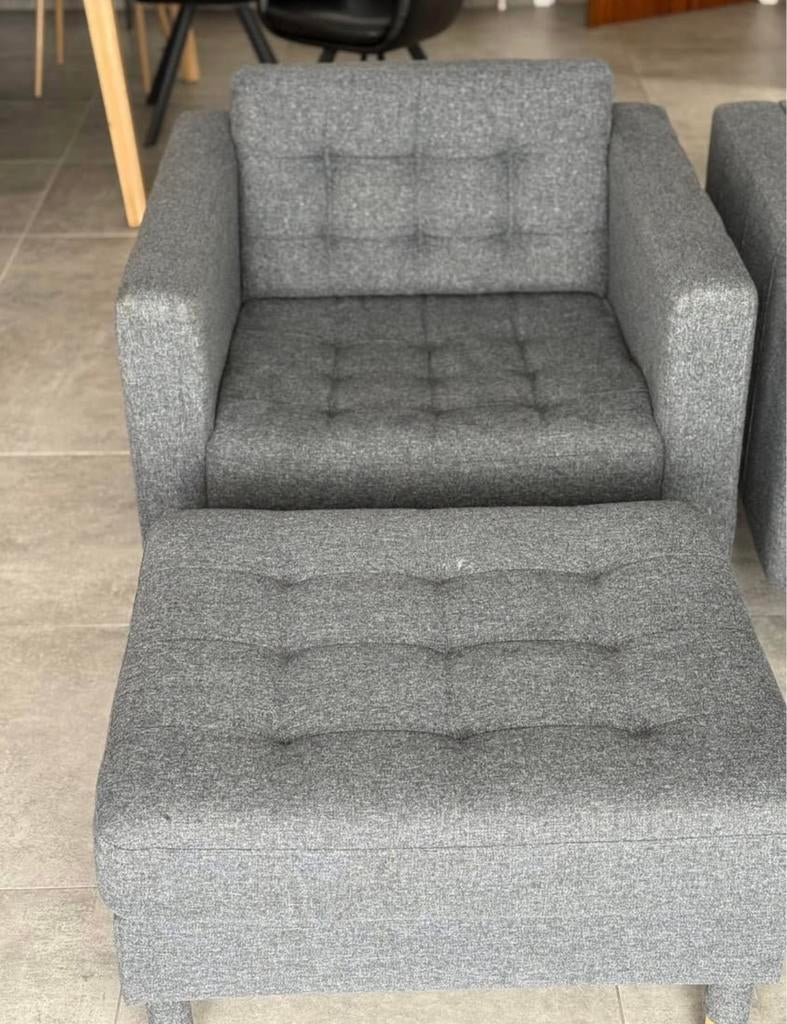 Fauteuil IKEA Landskrona + repose-pieds, Enlèvement, Utilisé