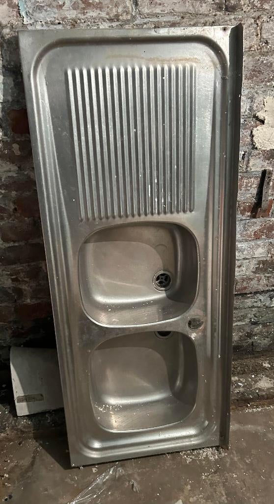 evier inox cuisine 1m20 / 50  à refrotter, Enlèvement, Utilisé, Inox, Autres types