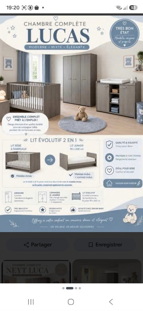 chambre evolutive drembaby lukas, Enfants & Bébés, Enlèvement, Utilisé, Garçon ou Fille